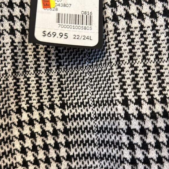 Lane Bryant black white plaid pull on trouser pants Size 22/24 Long New - Picture 5 of 9